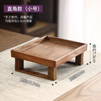 Solid Wood Tea Brewing Tray Chinese Style Tea Cup Coaster Teakwood Vintage Serving Plate with Drainage Tea Set Accessories