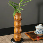 Bamboo Flower Vase Zen Decorative Big Belly Tea Room