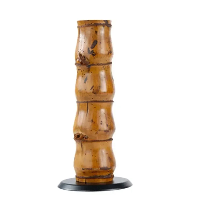 Bamboo Flower Vase Zen Decorative Big Belly Tea Room
