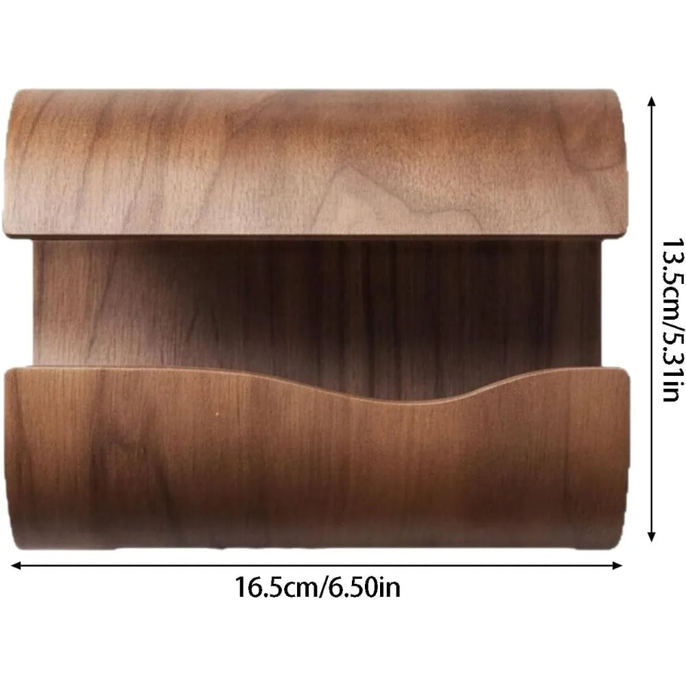 Natural Wood Tissue Box Organizer