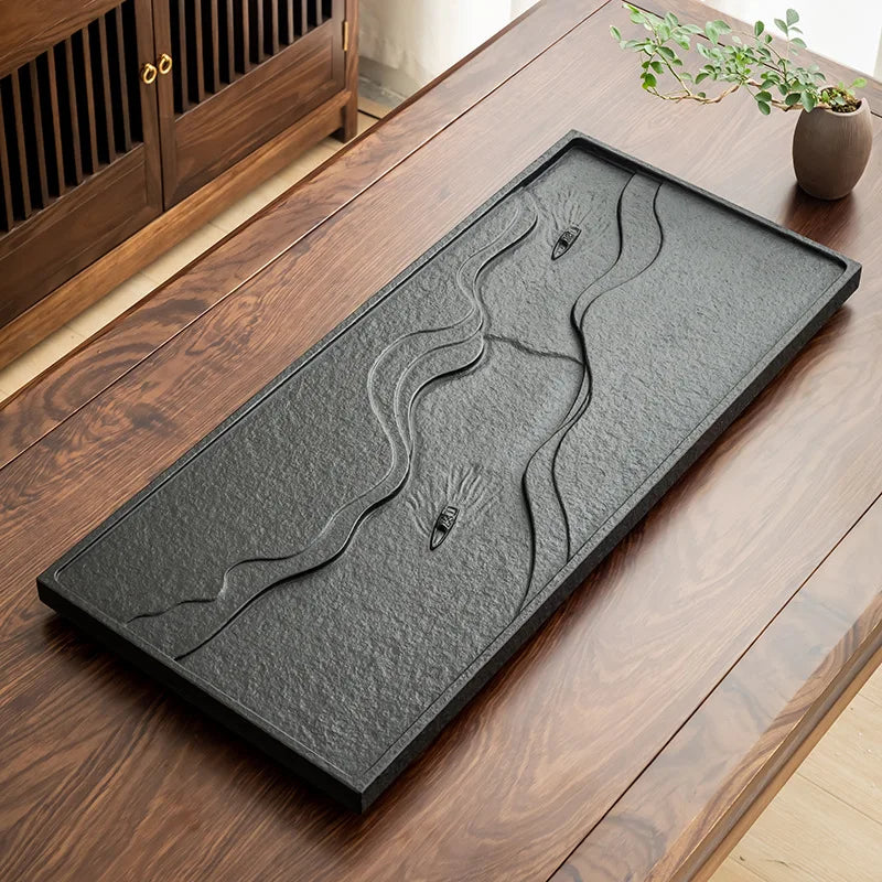 Natural Wujin Stone Tea Tray