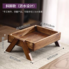 Solid Wood Tea Brewing Tray Chinese Style Tea Cup Coaster Teakwood Vintage Serving Plate with Drainage Tea Set Accessories